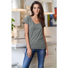 GILDAN Póló (Gildan Softstyle) női mély vágású nyak női, heather navy, 2XL