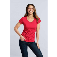 GILDAN Póló (Gildan Softstyle) női v-nyakú női (100%pamut) rs sport grey, M
