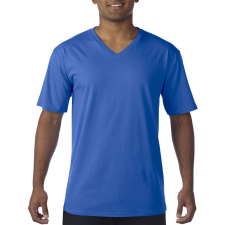 GILDAN Premium Cotton® felnőtt v-nyakú póló (royal, M) munkaruha