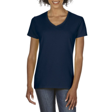 GILDAN Rövid ujjú V-nyakú női póló, Gildan GIL4100V, Navy-XL női póló