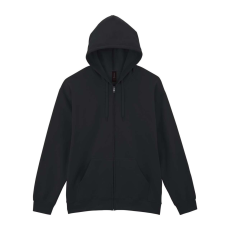 GILDAN Softstlye Midweight cipzáros - kapucnis pulóver GISF600, Black-2XL