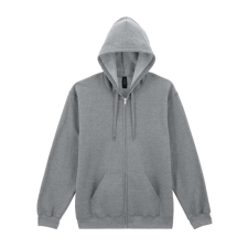 GILDAN Softstlye Midweight cipzáros - kapucnis pulóver GISF600, RS Sport Grey-4XL férfi pulóver, kardigán