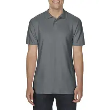 GILDAN Softstyle dupla piké galléros póló, Gildan GI64800, Charcoal-3XL férfi póló