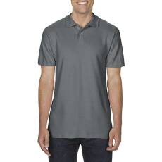 GILDAN Softstyle dupla piké galléros póló, Gildan GI64800, Charcoal-4XL
