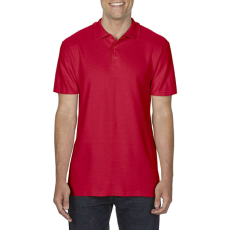 GILDAN Softstyle dupla piké galléros póló, Gildan GI64800, Red-L