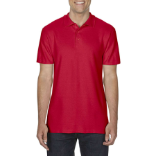 GILDAN Softstyle dupla piké galléros póló, Gildan GI64800, Red-XL férfi póló