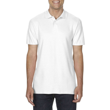 GILDAN Softstyle dupla piké galléros póló, Gildan GI64800, White-XL férfi póló