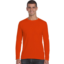 GILDAN softstyle, GI64400, hosszú ujjú pamut póló, Orange-S férfi póló