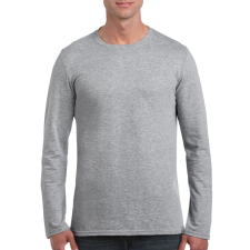 GILDAN softstyle, GI64400, hosszú ujjú pamut póló, RS Sport Grey-XL férfi póló