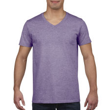 GILDAN softstyle, GI64V00, fit szabású V-nyakú pamut póló,Heather Purple-M férfi póló