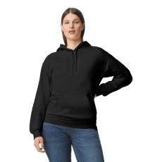 GILDAN Softstyle kapucnis pulóver kenguruzsebbel, Gildan GISF500, Black-M