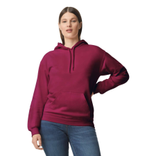 GILDAN Softstyle kapucnis pulóver kenguruzsebbel, Gildan GISF500, Maroon-3XL férfi pulóver, kardigán