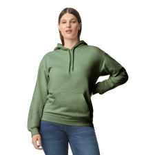 GILDAN Softstyle kapucnis pulóver kenguruzsebbel, Gildan GISF500, Military Green-M férfi pulóver, kardigán