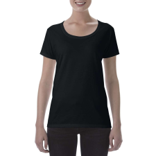 GILDAN Softstyle® női deep scoop póló (black, M) női póló