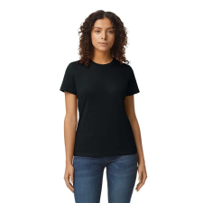 GILDAN Softstyle® puha, gyűrűs fonású pamut női póló (Pitch Black, 2XL) női póló
