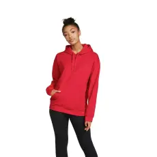 GILDAN Softstyle® puha, gyűrűs fonású pamut unisex kapucnis pulóver (red, XL)