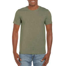 GILDAN Softstyle rövid ujjú környakas póló, Gildan GI64000, Heather Military Green-3XL