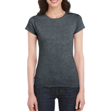 GILDAN Softstyle testhez álló rövid ujjú női póló, Gildan GIL64000, Dark Heather-S női póló