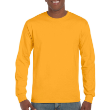 GILDAN Uniszex póló Hosszú ujjú Gildan Ultra Cotton Adult T-Shirt LS - M, Aranysárga férfi póló