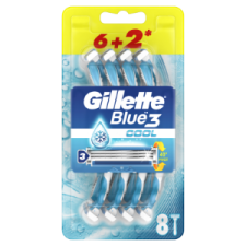 Gillette Blue3 Cool Eldobható Férfi Borotva, 6+2 Darab eldobható borotva