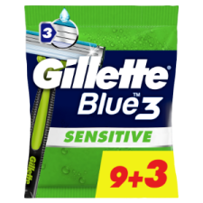 Gillette Blue3 Sensitive Eldobható Férfi Borotva, 9+3 Darab eldobható borotva