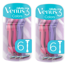 Gillette Venus 3 Colors női Borotva 2x6db eldobható borotva