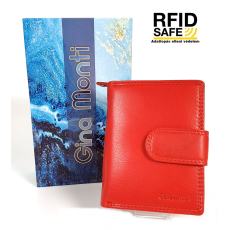 Gina Monti RFID védett, piros , három részes  női bőr pénztárca 2376