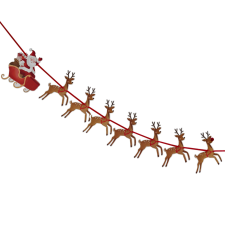 Ginger Ray Karácsonyi füzér - Rénszarvas és Mikulás szán karácsonyfa izzósor
