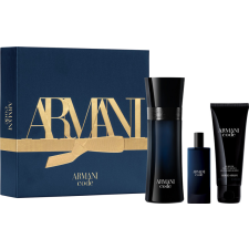 Giorgio Armani Black Code Ajándékszett, Eau de Toilette 75 ml + Eau de Toilette 15 ml + Tusfürdő 75 ml, férfi kozmetikai ajándékcsomag