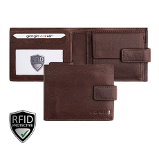 Giorgio Carelli közepes kapcsos barna bőr pénztárca RFID védelemmel 347796