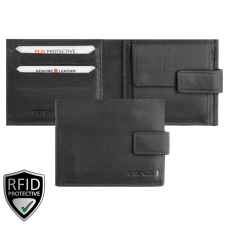 Giorgio Carelli közepes kapcsos, felhajló válaszfalas fekete bőr pénztárca RFID védelemmel 347787 pénztárca