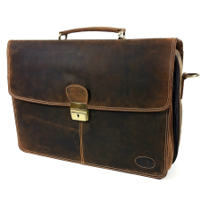 Giorgio Carelli nagy méretű laptoptartós zsíros bőr aktatáska GC277704-011 számítógéptáska