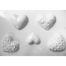 Gipszkiöntő forma - Mintás szivek 3d 5 gipszkiöntő forma