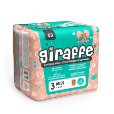 Giraffe ® Channel klór és illatmentes pelenka 3 midi (4-9kg) 23db pelenka