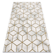 GLAMOUR EMERALD szőnyeg 1014 glamour, elegáns kocka krém / arany 180x270 cm lakástextília