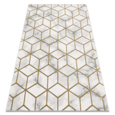 GLAMOUR EMERALD szőnyeg 1014 glamour, elegáns kocka krém / arany 80x150 cm lakástextília