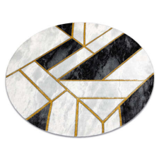 GLAMOUR EMERALD szőnyeg 1015 kör - glamour, elegáns márvány, geometriai fekete / arany kör 160 cm lakástextília