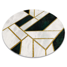 GLAMOUR EMERALD szőnyeg 1015 kör - glamour, elegáns márvány, geometriai üveg zöld / arany kör 120 cm lakástextília