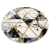 GLAMOUR EMERALD szőnyeg 1020 kör - glamour, elegáns márvány, háromszögek fekete / arany kör 160 cm