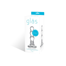 Glas GLAS - hullámos üveg anál dildó (áttetsző) anál