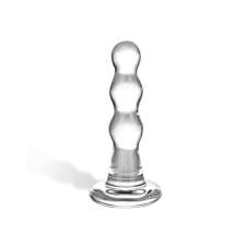 Glas - hullámos üveg anál dildó (áttetsző) anál
