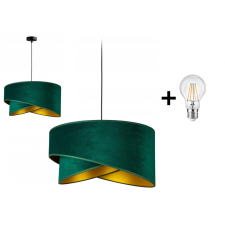 Glimex Abazur Premium függőlámpa zöld 1x E27 + ajándék LED izzó világítás