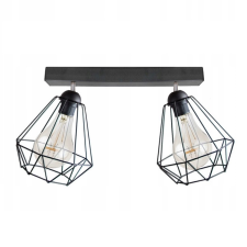 Glimex Diamond drót búrás állítható mennyezeti lámpa fekete 2x E27 világítás