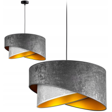 Glimex Duo szürke textil búrás függőlámpa Glimex Abazur Premium 1xE27 GA0119 világítás