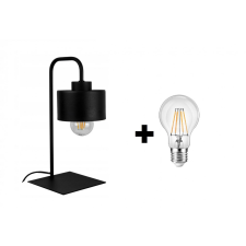 Glimex LAVOR asztali lámpa fekete 1x E27 + ajándék LED izzó világítás