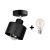 Glimex Mennyzeti lámpa fekete fém búrával | Loft - Industrial | Glimex Lavor 1xE27 GKL41C