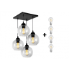 Glimex Orb állítható függőlámpa átlátszó 4x E27 + ajándék LED izzó