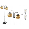 Glimex Orb állólámpa méz 2x E27 + ajándék LED izzó