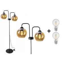 Glimex Orb állólámpa méz 2x E27 + ajándék LED izzó világítás