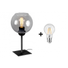 Glimex Orb asztali lámpa füst 1x E27 + ajándék LED izzó